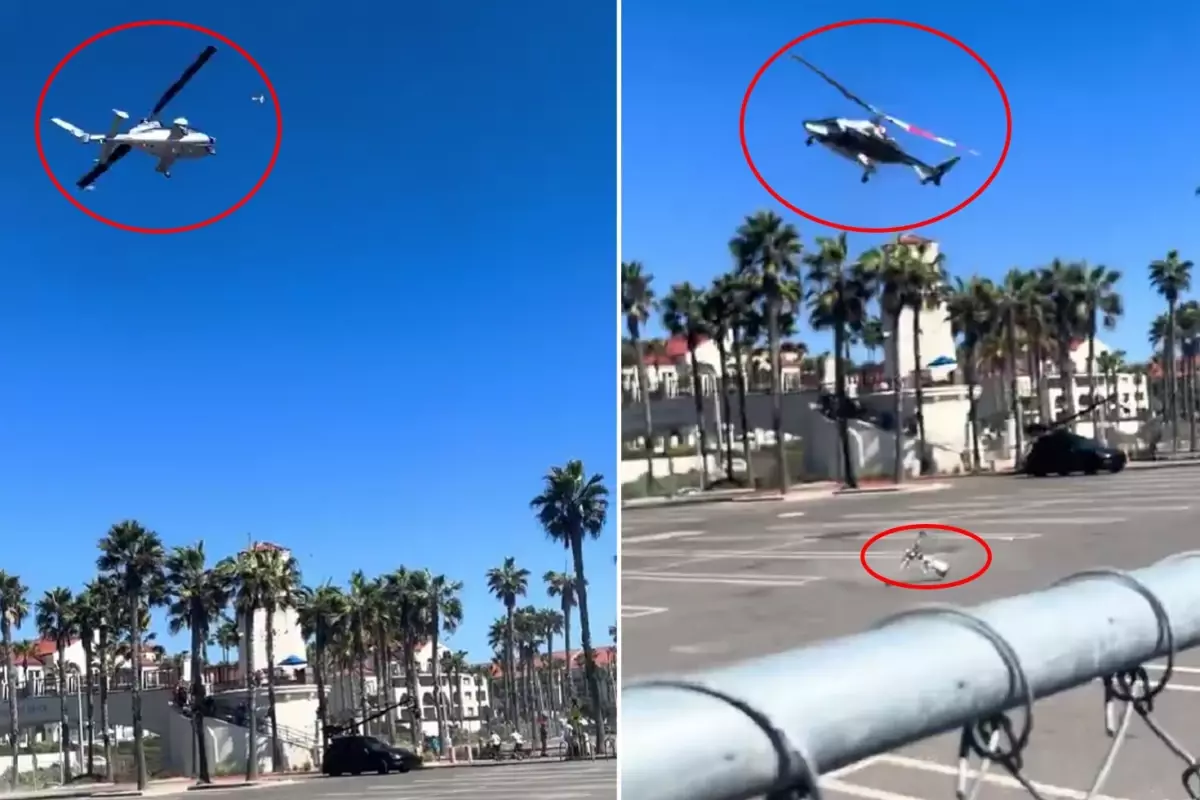 ABD’de dehşet anları! Helikopter bir anda insanların üzerine düştü