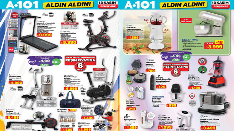 A101 ALDIN ALDIN KATALOĞU BU HAFTA 13 KASIM 2025 || A101 aktüel afişi bu Perşembe ürünleri neler? A101 broşürü ile kondisyon bisikleti, para sayma makinesi, katlanır koşu bandı ve epilasyon seti geliyor!